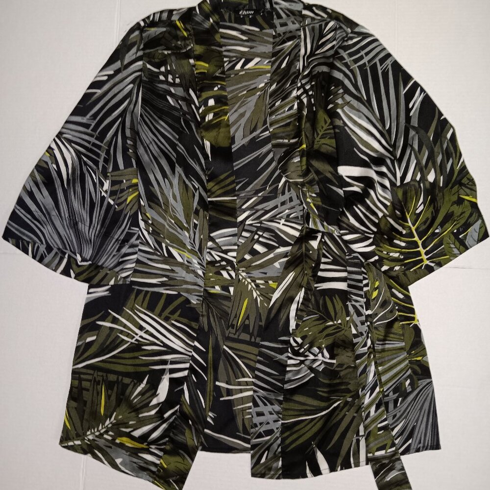 ETAM FLORAL PRINT BELTED ROBE